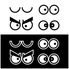 Cartoon Eyes Vector Set Drawing Expressions