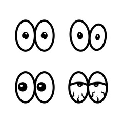 Cartoon Eyes Vector Set Drawing Expressions - obrazy, fototapety, plakaty