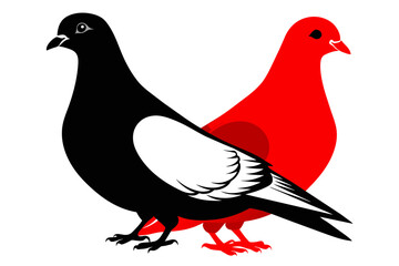 silhouette color image,Pigeon ,vector illustration,white background