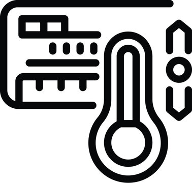 Temperature control conditioner icon outline vector. Indoor climate appliance. Ventilation home system