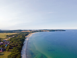 Aerial view of coast on the Island of Rugen in Mecklenberg Vorpommern