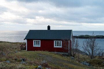 Obraz premium Red Rorbu - Norway - Lofoten