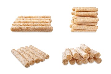 Rye stick chips on a white isolated background