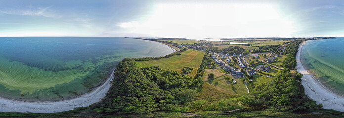 Aerial view of coast on the Island of Rugen in Mecklenberg Vorpommern