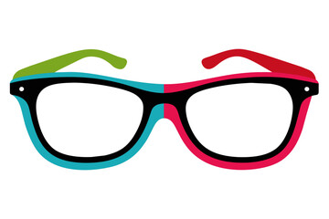 Fototapeta premium silhouette color image,Zenni glasses, white background