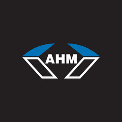 AHM letter logo design on white background. AHM logo. AHM creative initials letter Monogram logo icon concept. AHM letter design