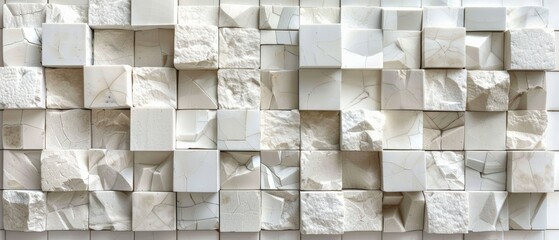 White Cube Mosaic Abstract
