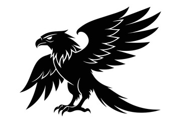 Obraz premium silhouette image,Eagle bird,vector illustration,white background