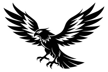 silhouette image,Eagle bird,vector illustration,white background