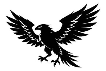 Obraz premium silhouette image,Eagle bird,vector illustration,white background