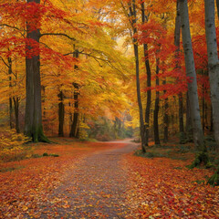 Autumn in the Forest Bright Colors