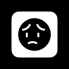 Editable worry, sad face expression emoticon vector icon. Part of a big icon set family. Part of a big icon set family. Perfect for web and app interfaces, presentations, infographics, etc