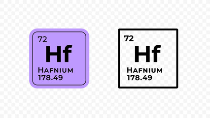 Hafnium, chemical element of the periodic table vector design - obrazy, fototapety, plakaty