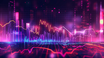 An abstract background featuring a stock market and trading graph with candlestick chart, suitable for conveying financial investment concepts and business ideas. Generative ai. - obrazy, fototapety, plakaty