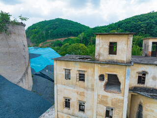 Fototapeta na wymiar Yuanmen Castle Summer Ruins Hotel View in Baisha County, Hainan, China