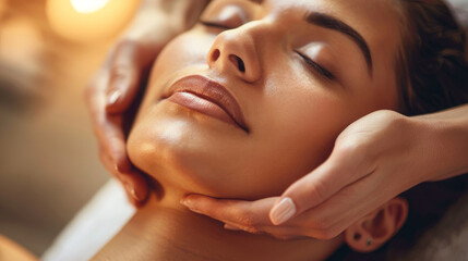  spa concept, face massage, self-care