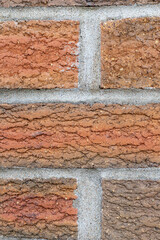 Red brick wall texture background. Close-up