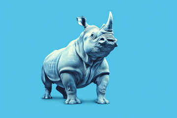 Obraz premium Power Stance Rhinoceros Illustration