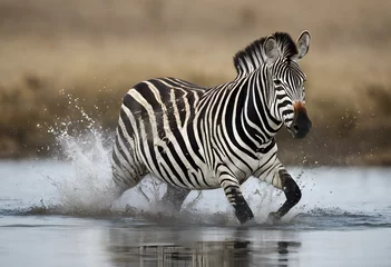 Fototapete Rund A view of a Zebra Galloping © Simon Edge