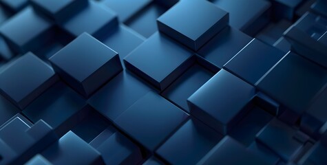 Blue color abstract background of 3d cubes. Abstract technology background generative ai