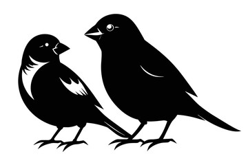  silhouette image,Sparrow bird,vector illustration,white background 