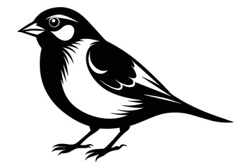  silhouette image,Sparrow bird,vector illustration,white background 