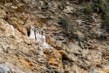 Sarcophagi of Karajia, funerary site of Chachapoyas culture in northern Peru