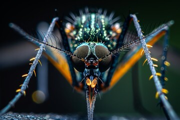 intense mosquito macro - obrazy, fototapety, plakaty