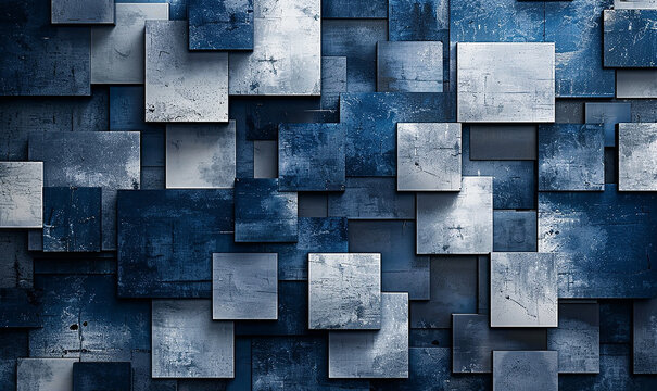 Dark blue white pattern. Chaotic. Geometric shape background for design AI-generated Image