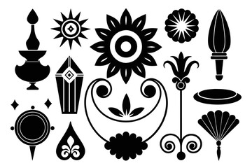 Assortment of Decorative Elements' white background 