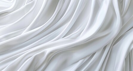 White Textured Fabric with Elegant Drapery