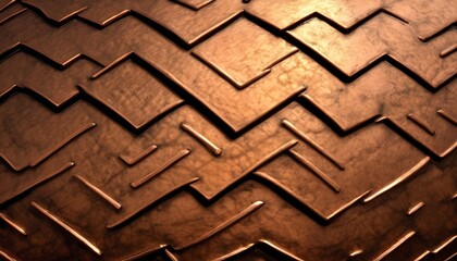 Geometric pattern copper bronze slab texture