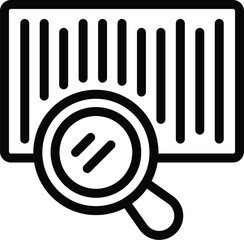 Shipping barcode label icon outline vector. Checking bar code. Scanning order data - 775344959
