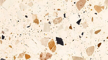 Terrazzo background. White background with abstract stones pastel stones.