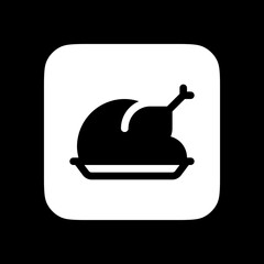 Editable roasted chicken or turkey vector icon. Food, restaurant. Part of a big icon set family. Perfect for web and app interfaces, presentations, infographics, etc