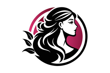 color Introducing our captivating profile of a woman logo