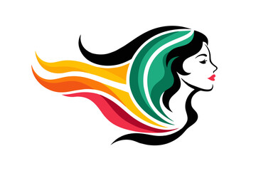 color Introducing our captivating profile of a woman logo
