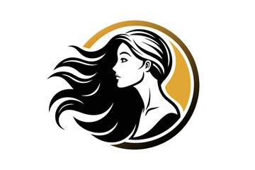 color Introducing our captivating profile of a woman logo