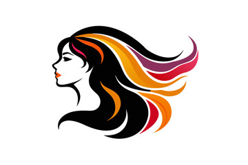 color Introducing our captivating profile of a woman logo