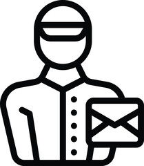 Postman worker icon outline vector. Postal service. Order parcel deliveryman - 775346505