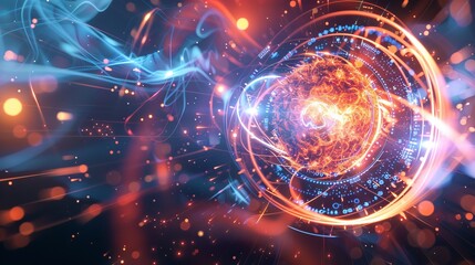 Explore the fundamental forces and particles of the universe, including electromagnetism, gravity, and the standard model of particle physics.  - obrazy, fototapety, plakaty