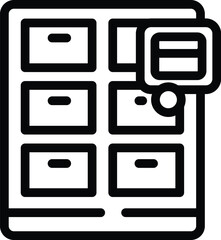 Post office locked boxes icon outline vector. Storage parcel. Postal delivery service - 775347164