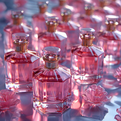Delicate Pink Perfume Bottles Collection