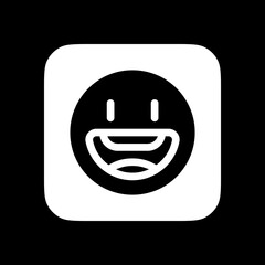 Editable friendly, wide smiling face vector icon. Part of a big icon set family. Perfect for web and app interfaces, presentations, infographics, etc
