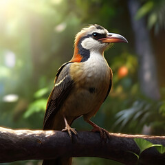 White-crested Bulbul (Cyornis leucophaeus) in nature