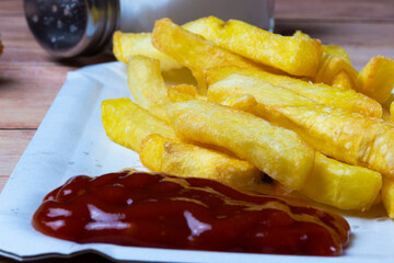 french fries with ketchup