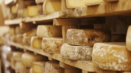  the process of cheese making and explore different types of cheeses from around the world.  - obrazy, fototapety, plakaty