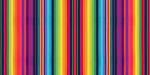 Obraz premium Blanket stripes seamless pattern. Backdrop for Cinco de Mayo party decor or ethnic Mexican fabric pattern with colorful stripes