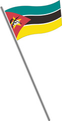 MOZAMBIQUE FLAG MINIATURE, ABSTRACT SHAPE