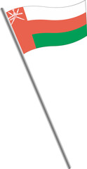 OMAN FLAG MINIATURE, ABSTRACT SHAPE